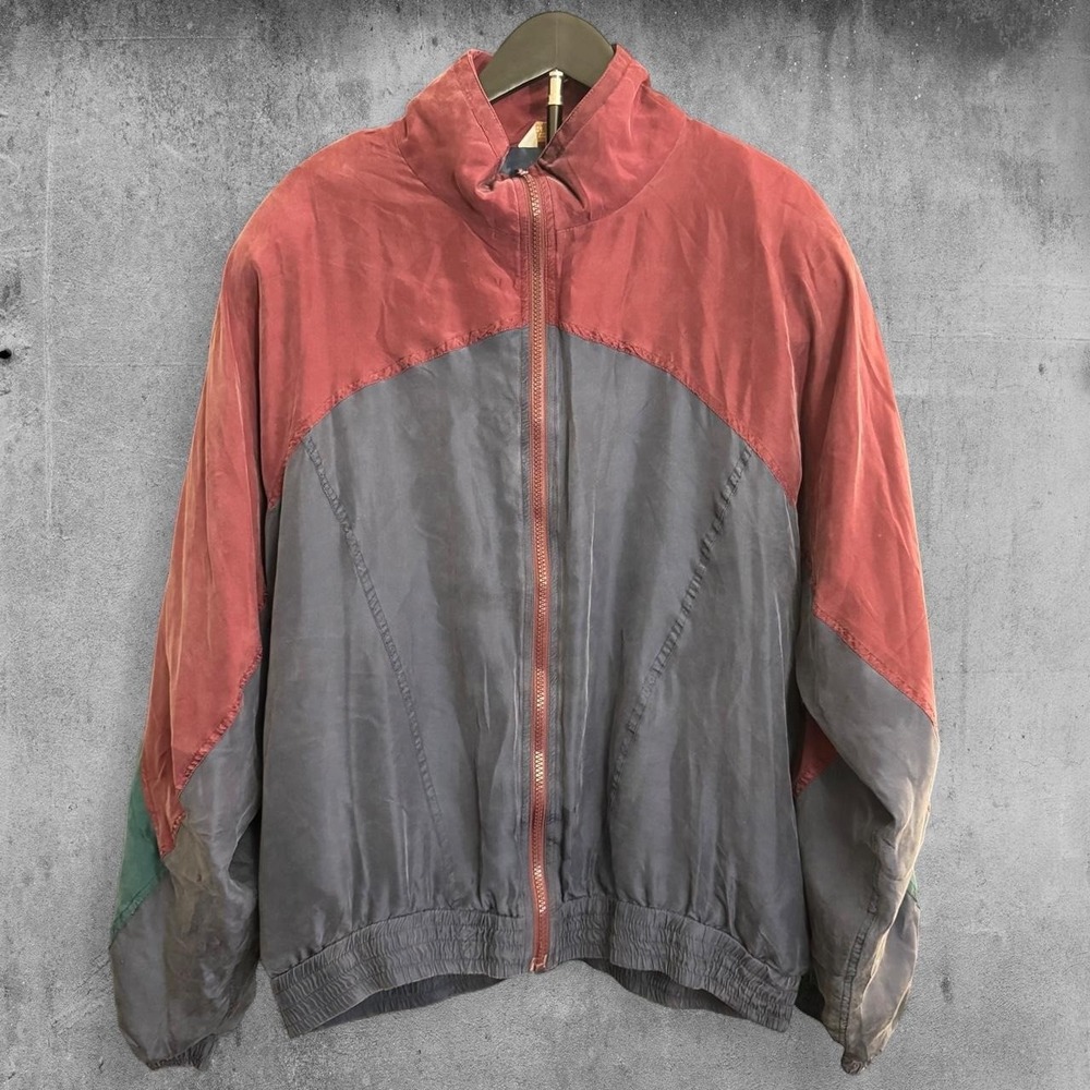 Vintage 90s Summa Silk Jacket windbreaker Size L 100% silk